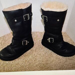 Black UGG Kensington Moto Buckle women’s Biker Boots